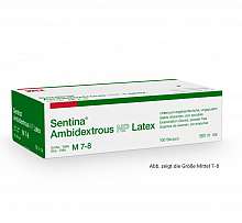 Sentina® Ambidextrous Latex Handschuhe puderfrei, medium, Packung 100 Stück