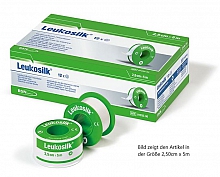 Leukosilk® Rollenpflaster f. empf. Haut 5,0m : 5,00cm ohne MSR, weiß, 6 Rollen