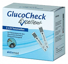 Glucocheck Blutzuckerteststreifen GlucoCheck XL, Pack. 50 Teststreifen