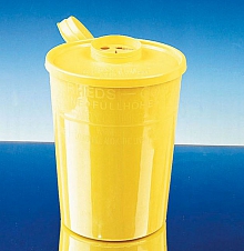 Kanülensammler 1,5 Liter Inhalt gelb mit rotem Deckel